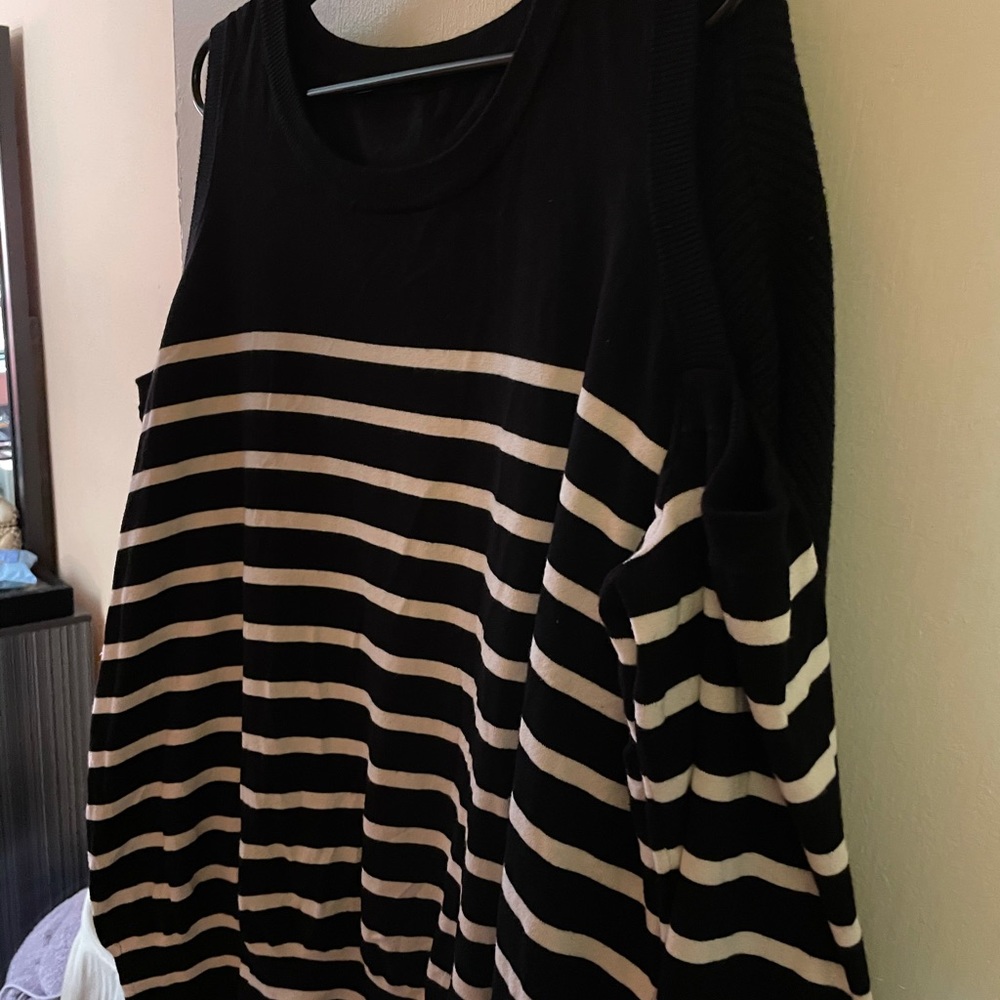 Black and white striped sweater